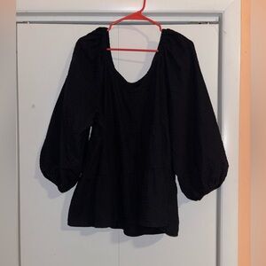 Plus size black babydoll top